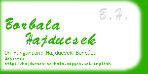 borbala hajducsek business card
